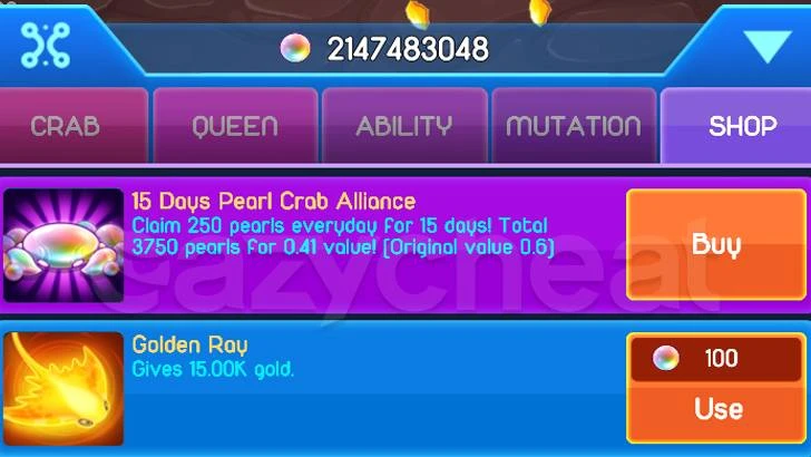 CRAB WAR : IDLE SWARM EVOLUTION CHEAT