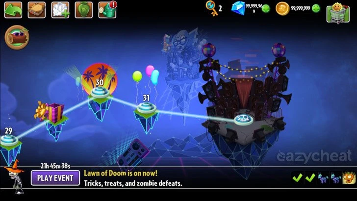 PLANTS VS ZOMBIES 2 CHEAT