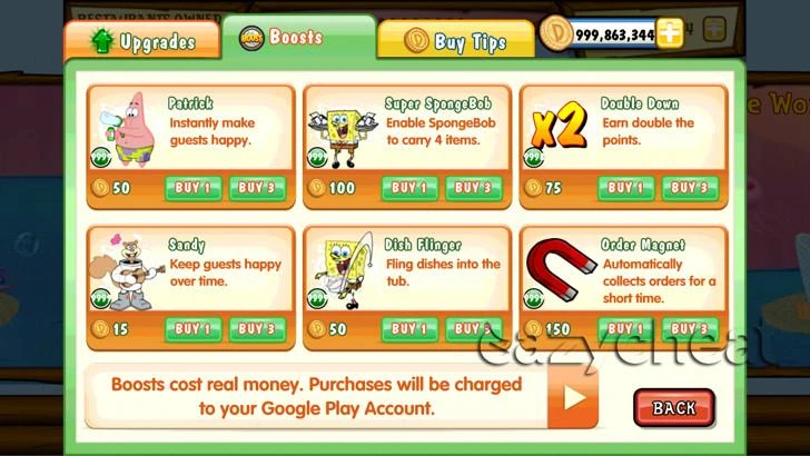 SPONGEBOB DINER DASH CHEAT
